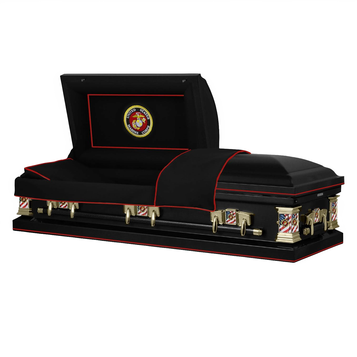 Marines Black Steel Funeral Coffin (Casket) MilitarySelect Titan