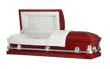 Load image into Gallery viewer, Orion Series | Red Steel Casket with White Interior
