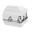 Load image into Gallery viewer, Orion Series | White and Silver Steel Casket with White Interior
