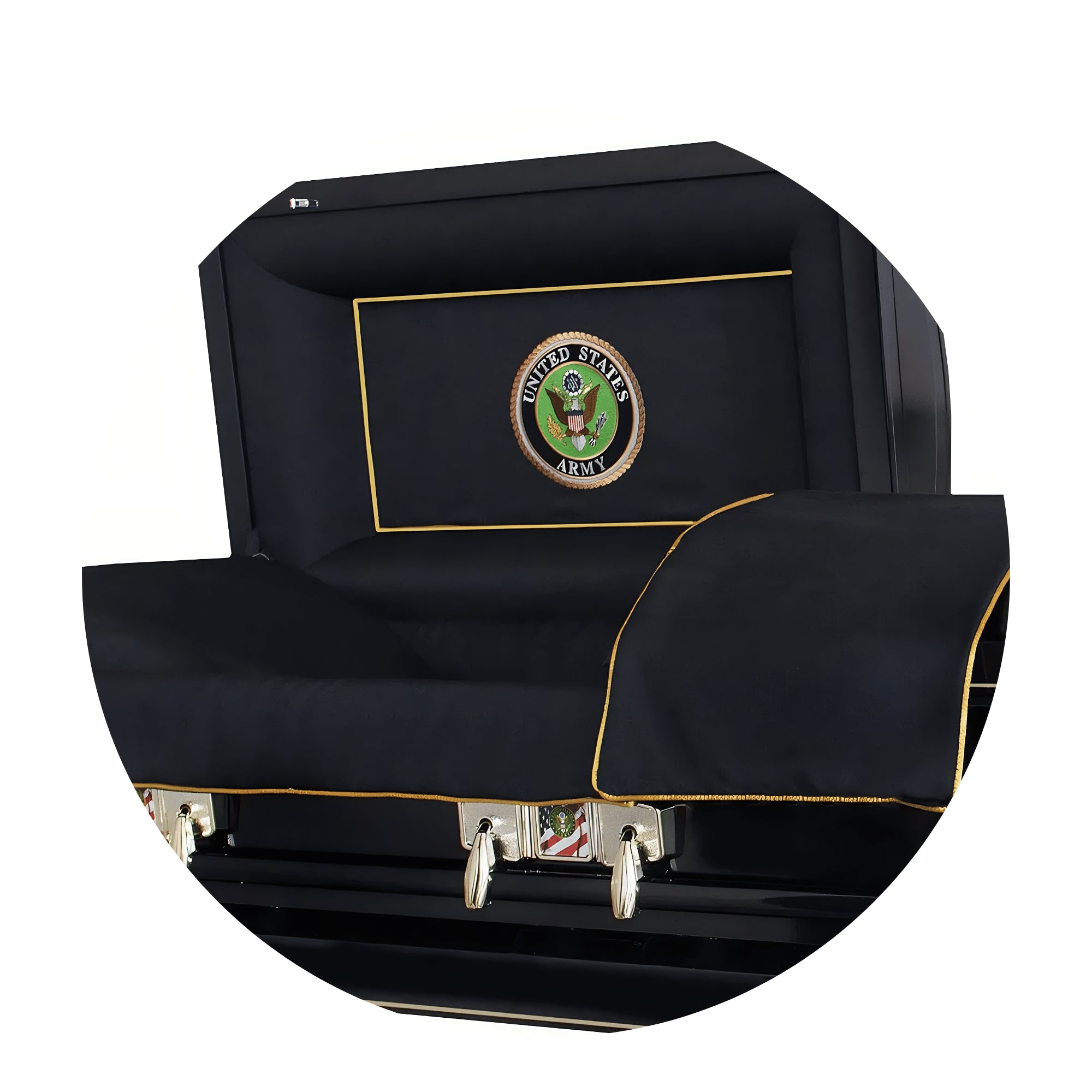 Military Select | Army Black Steel Casket with Black Interior