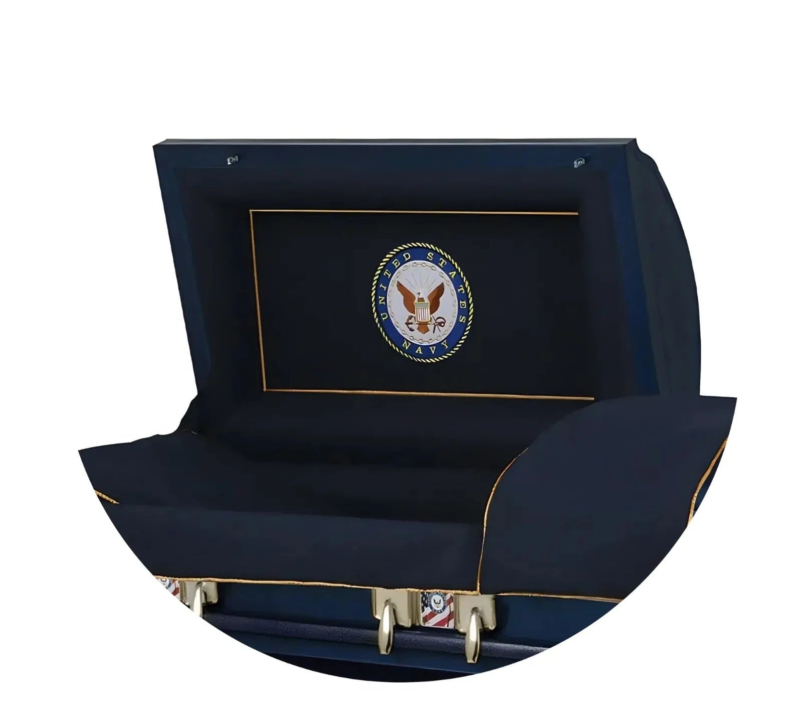 Military Select | Navy Dark Blue Steel Casket with Dark Blue Interior