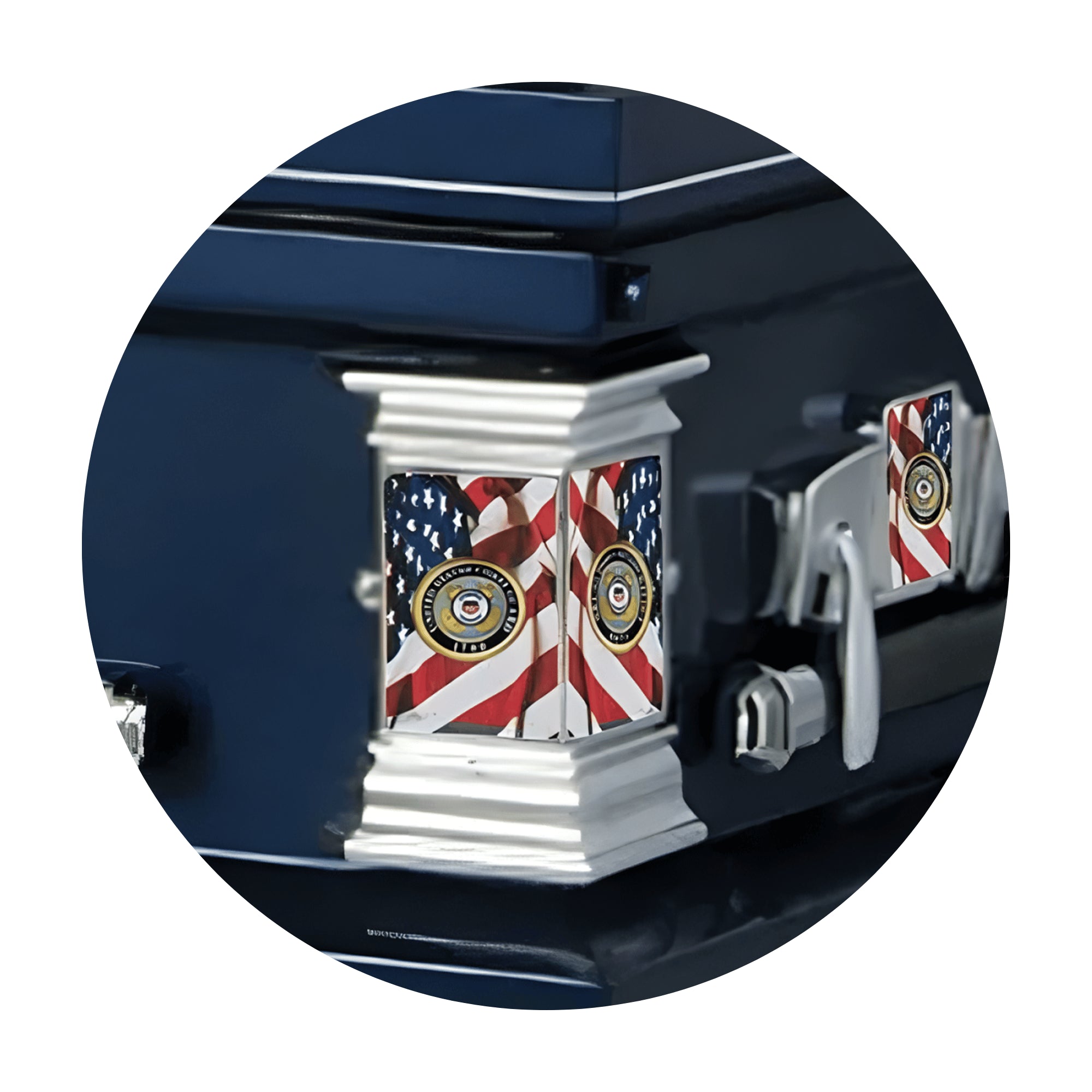 Military Select | Coast Guard Dark Blue Steel Casket with Dark Blue Interior