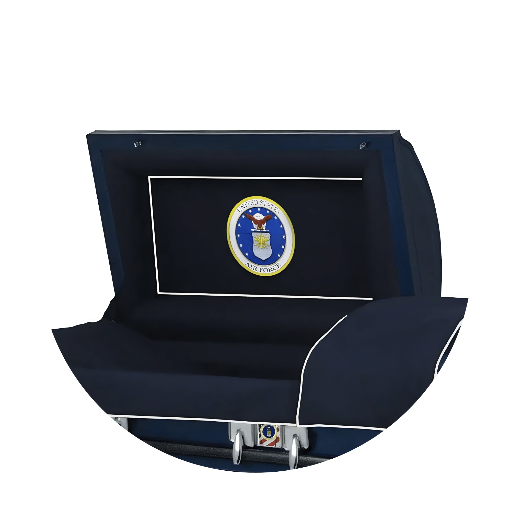 Military Select | Air Force Dark Blue Steel Military Casket with Dark Blue Interior