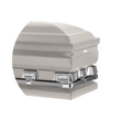Load image into Gallery viewer, Atlas XL | Silver Steel Oversize Casket with White Interior
