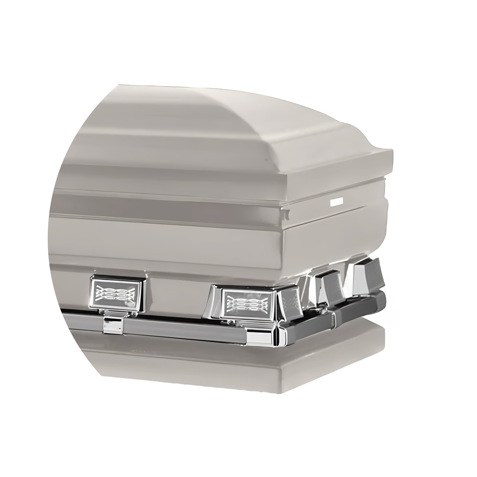 Atlas XL | Silver Steel Oversize Casket with White Interior