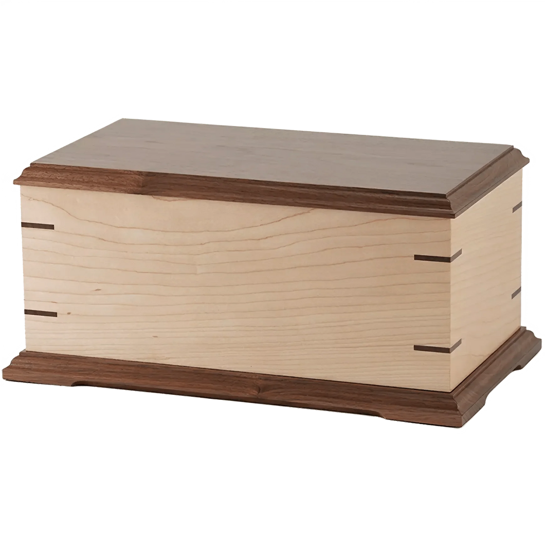 Fairfax Maple and Walnut Wood Large Adult Urn