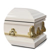 Load image into Gallery viewer, Orion Series | White and Gold Steel Casket with White Interior
