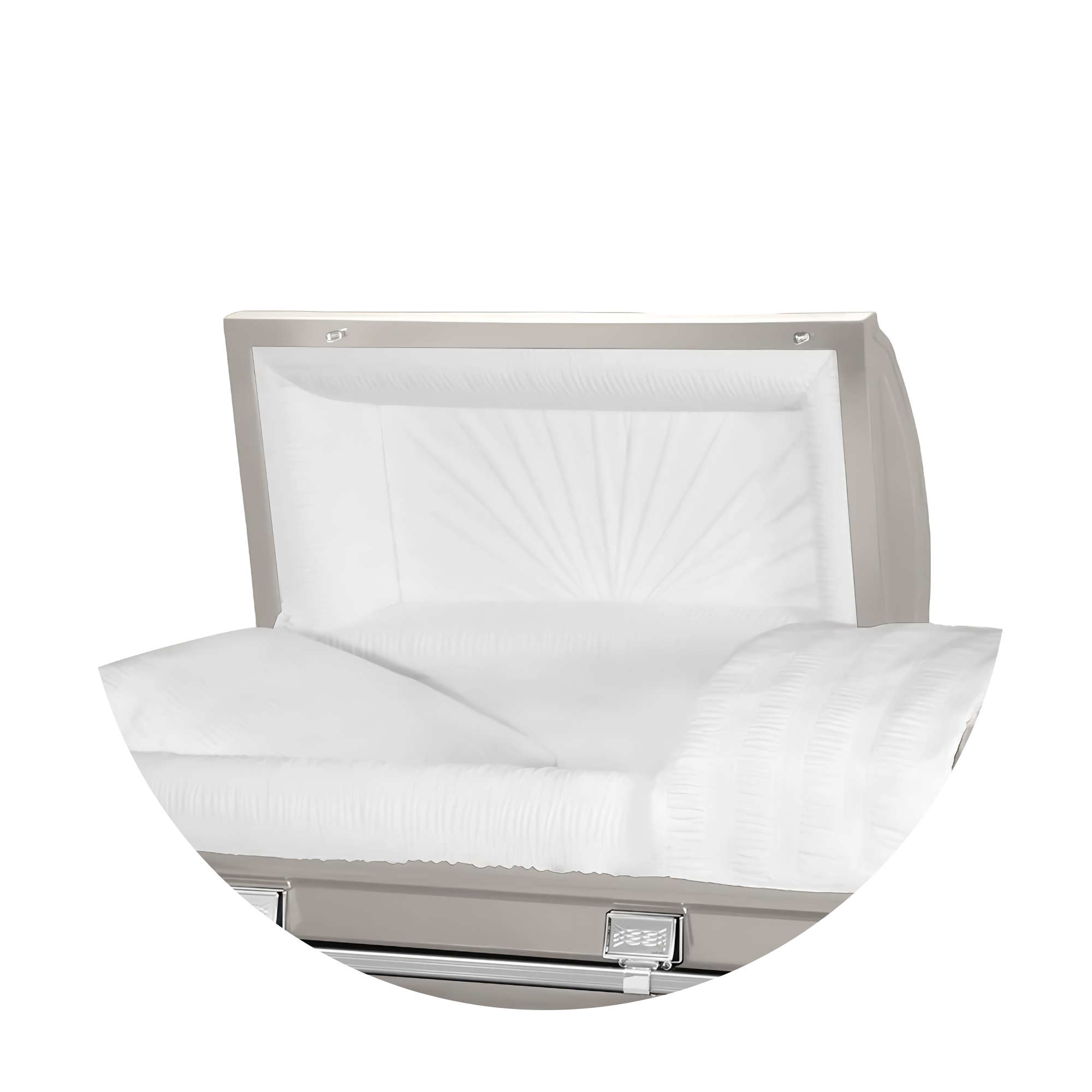 Atlas XL | Silver Steel Oversize Casket with White Interior