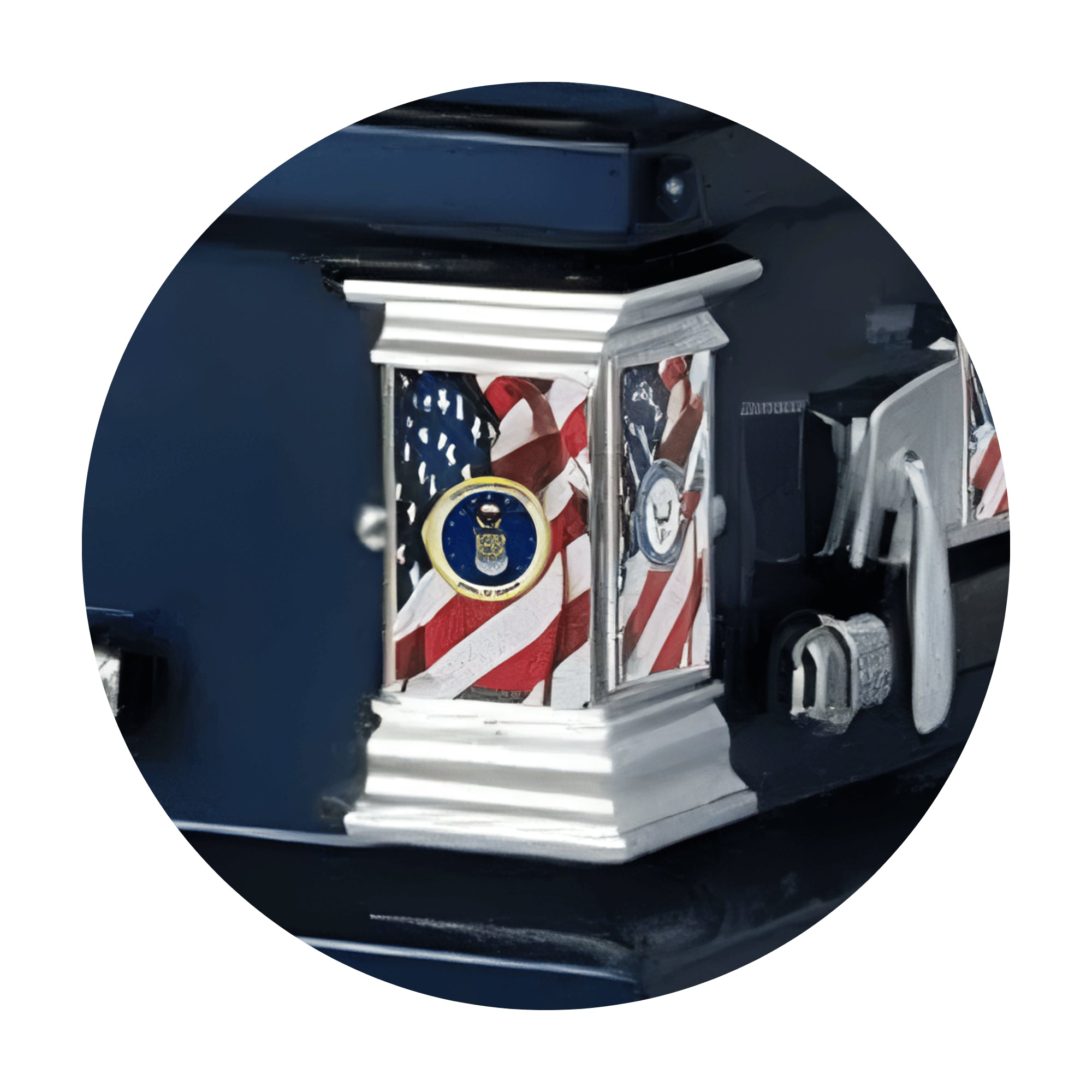 Military Select | Air Force Dark Blue Steel Military Casket with Dark Blue Interior