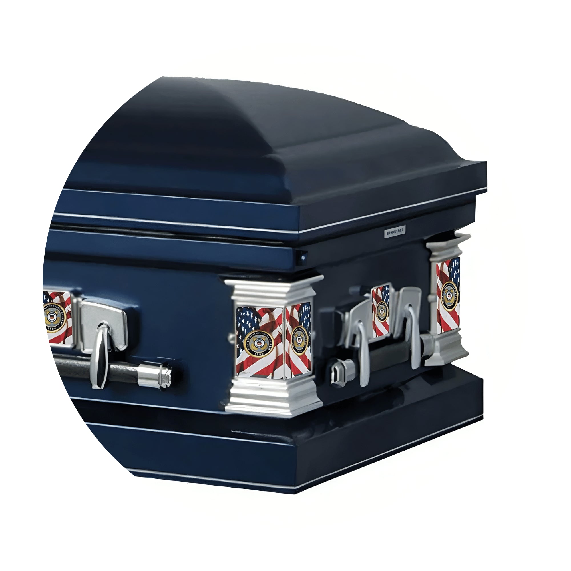 Military Select | Coast Guard Dark Blue Steel Casket with Dark Blue Interior