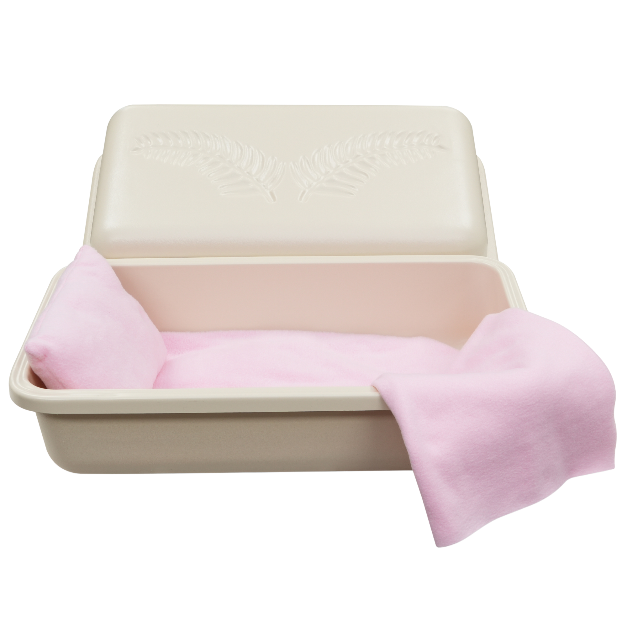 Standard Pet Casket | Almond With Pink