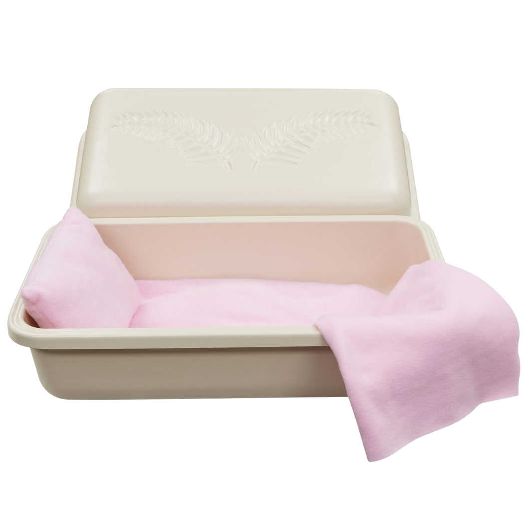 Standard Pet Casket | Almond With Pink