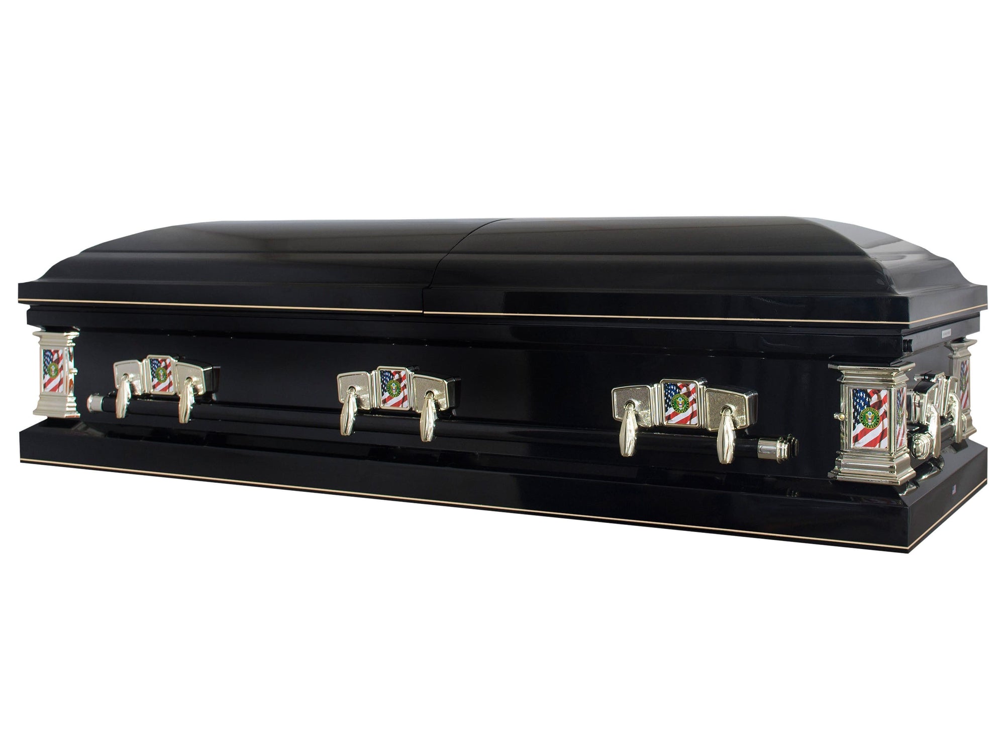 Military Select | Army Black Steel Casket with Black Interior