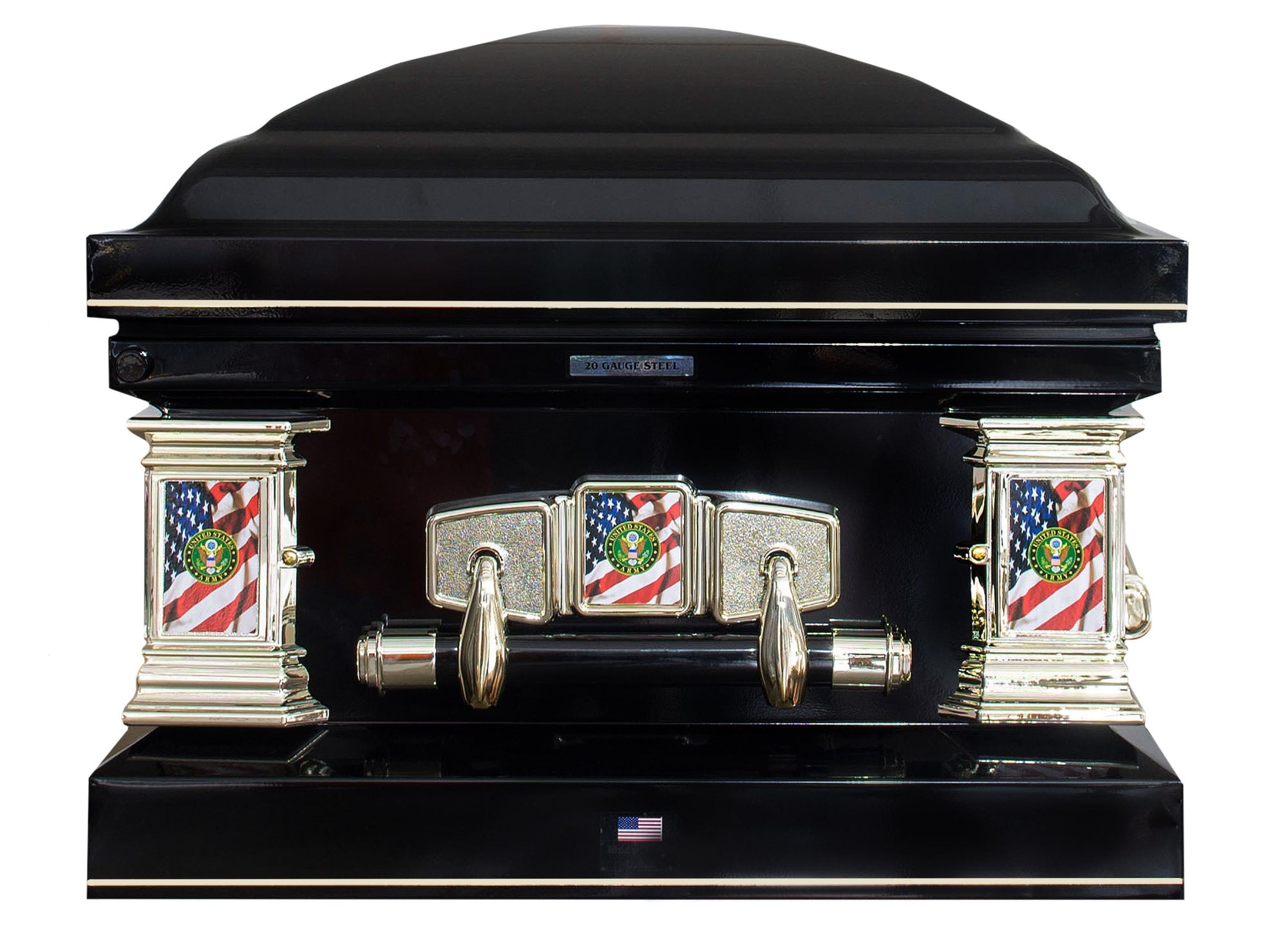 Military Select | Army Black Steel Casket with Black Interior