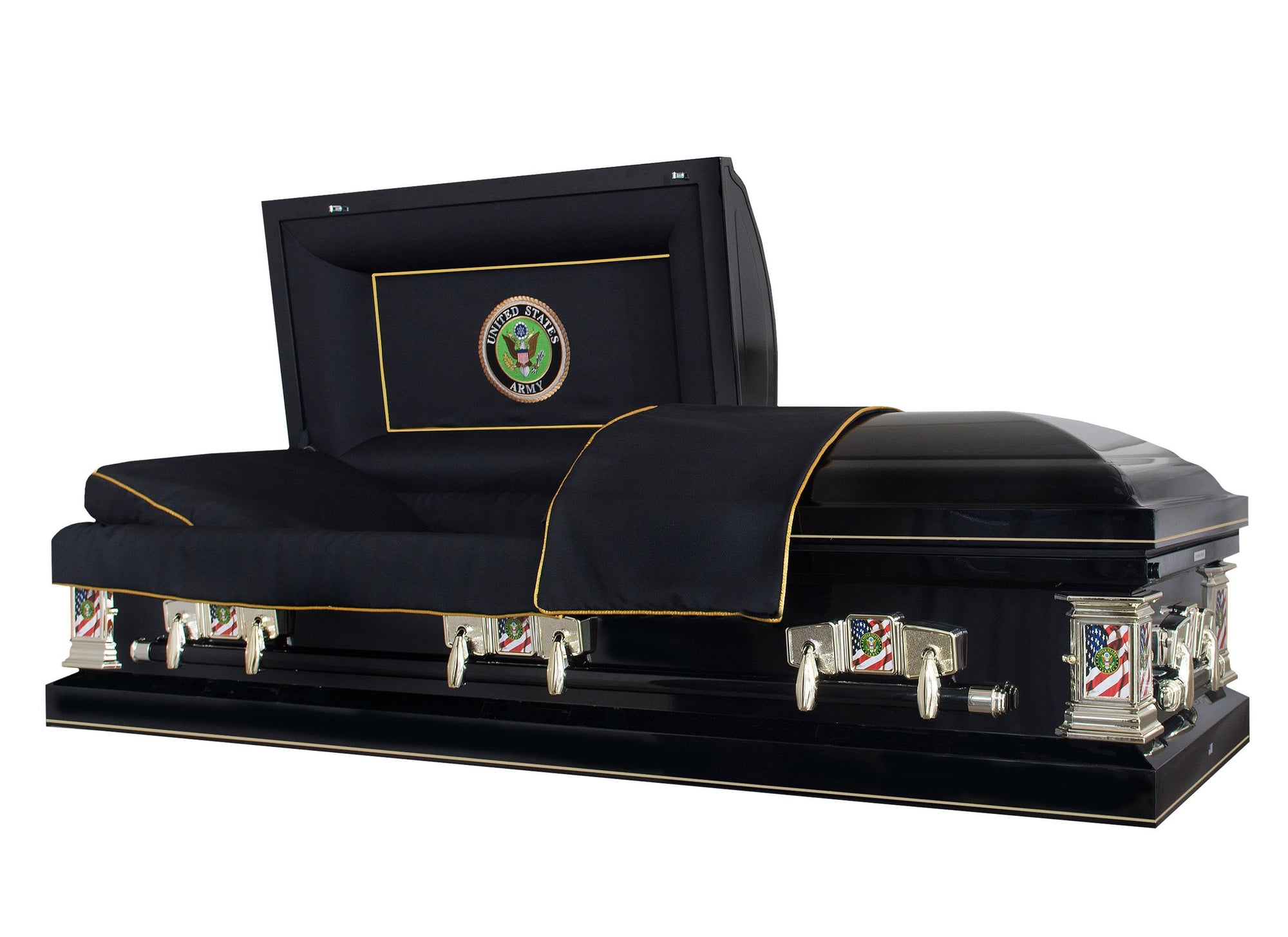 Military Select | Army Black Steel Casket with Black Interior