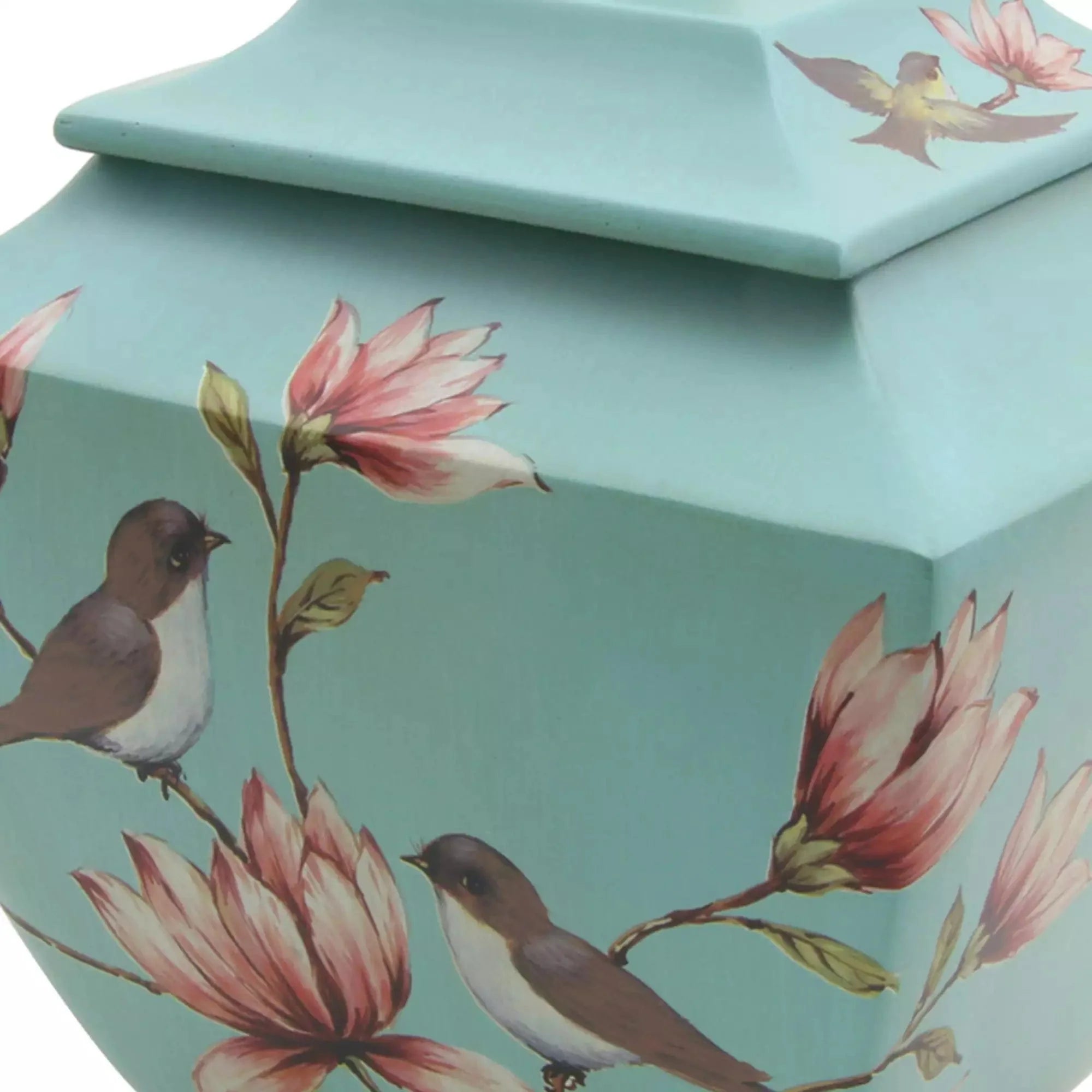 Floral Magnolia Lovebirds Large Adult Urn