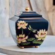 Load image into Gallery viewer, Floral Waterlily Dragonflies Large Adult Urn
