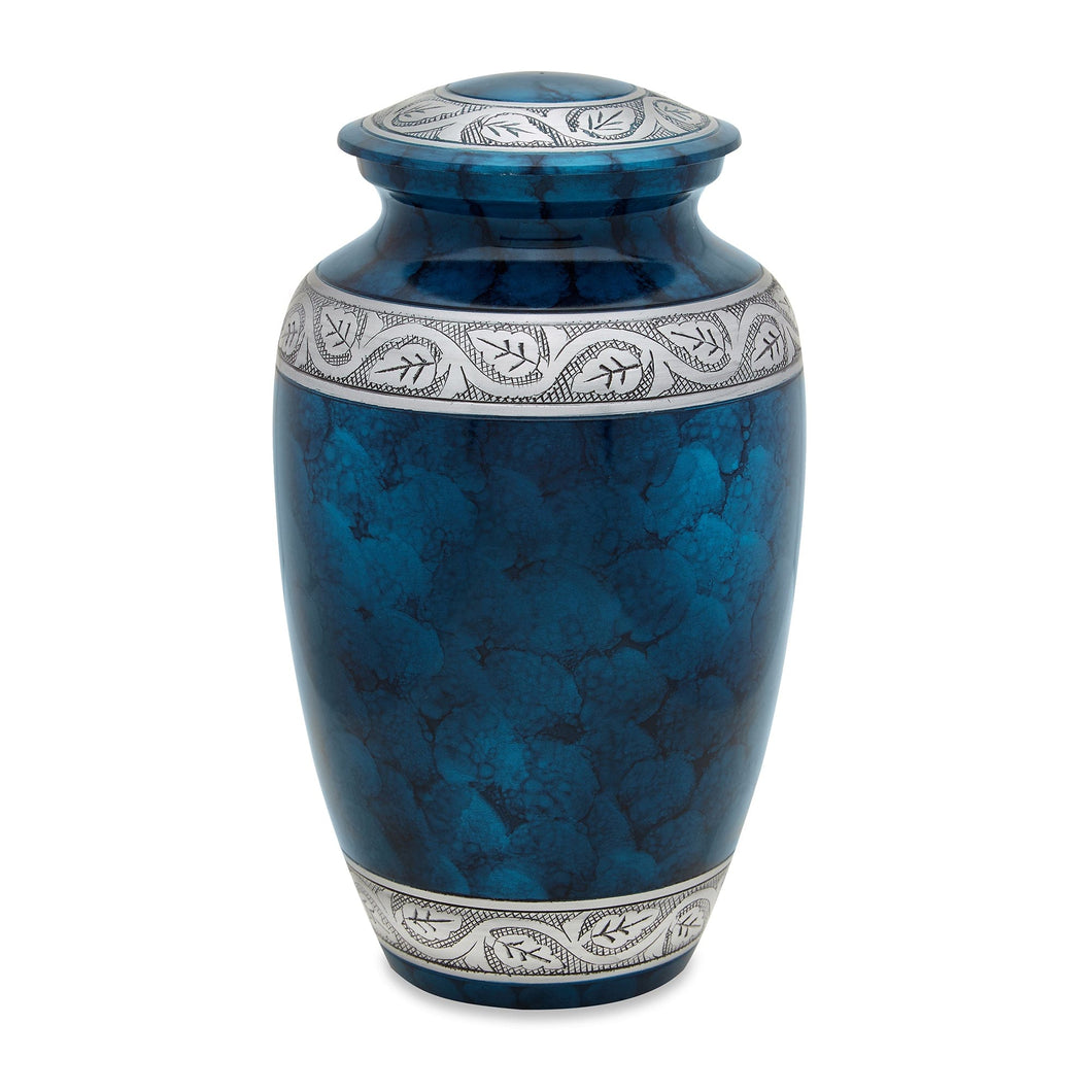 Large Cremation Urn Adult Dark Blue Urn for Human Ashes Titan