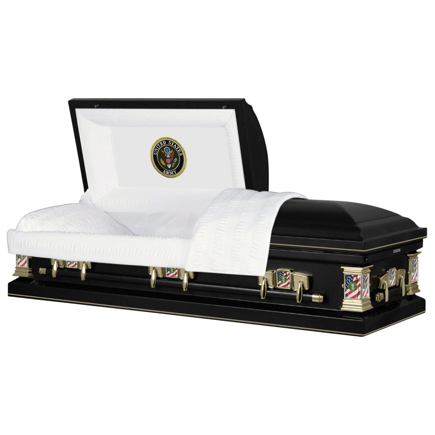 Military Select | Army Black Steel Casket with Black Interior