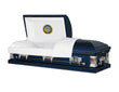 Load image into Gallery viewer, Military Premier | Coast Guard Dark Blue Steel Casket with White Interior
