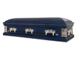 Load image into Gallery viewer, Military Select | Navy Dark Blue Steel Casket with Dark Blue Interior
