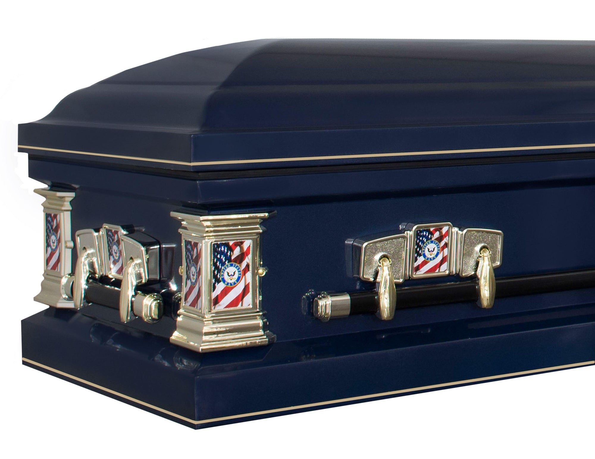 Military Select | Navy Dark Blue Steel Casket with Dark Blue Interior