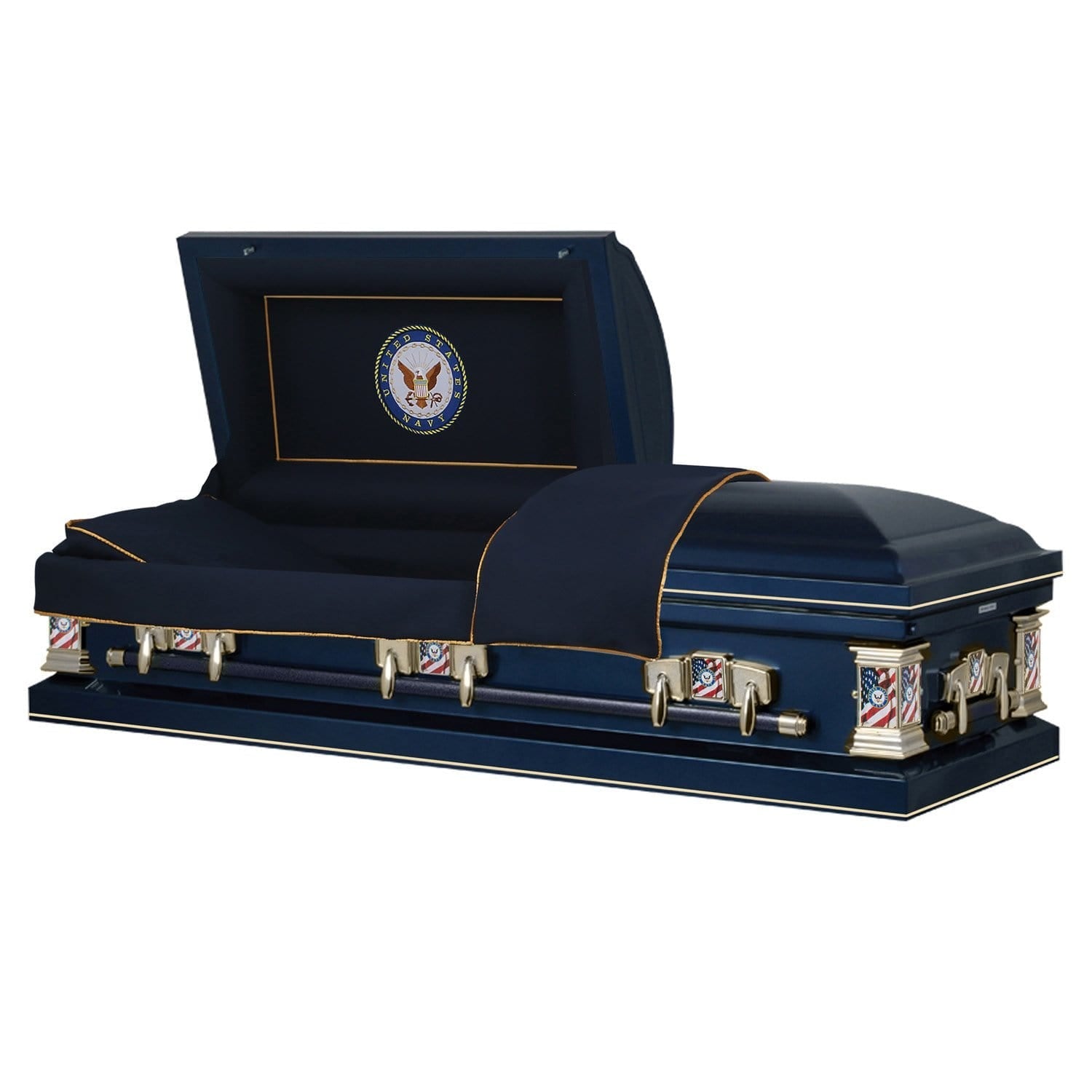 Military Select | Navy Dark Blue Steel Casket with Dark Blue Interior