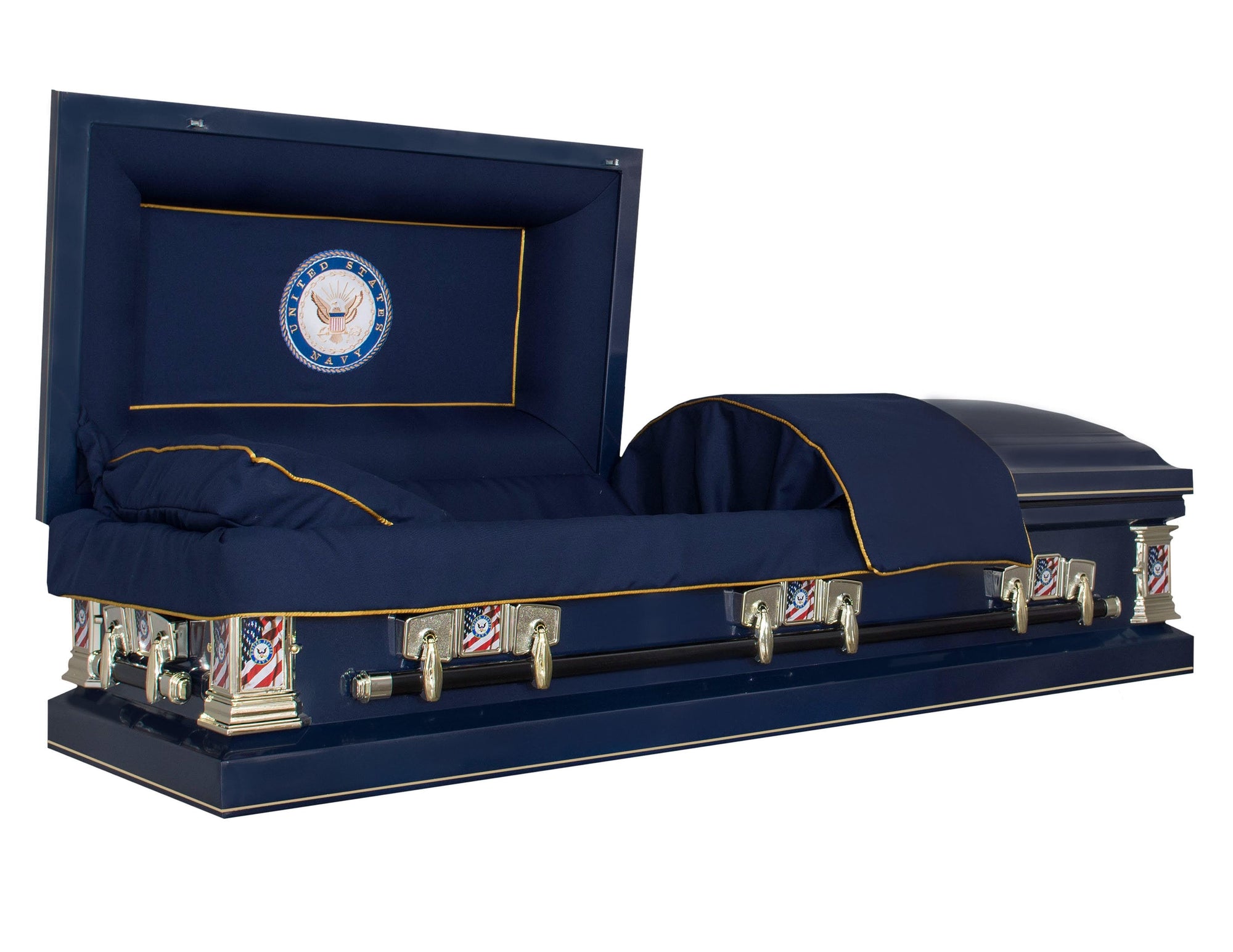 Military Select | Navy Dark Blue Steel Casket with Dark Blue Interior