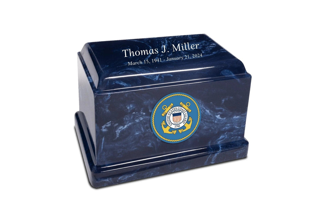Sentinel Military Marble Cremation Urn | US Coast Guard