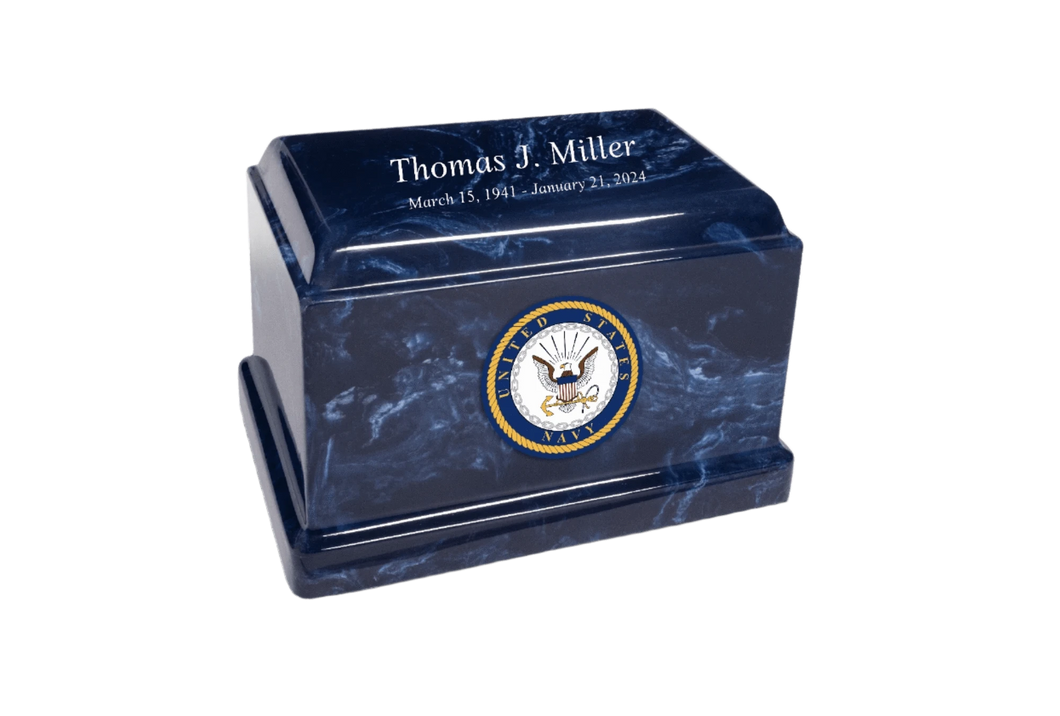 Sentinel Military Marble Cremation Urn | US Navy