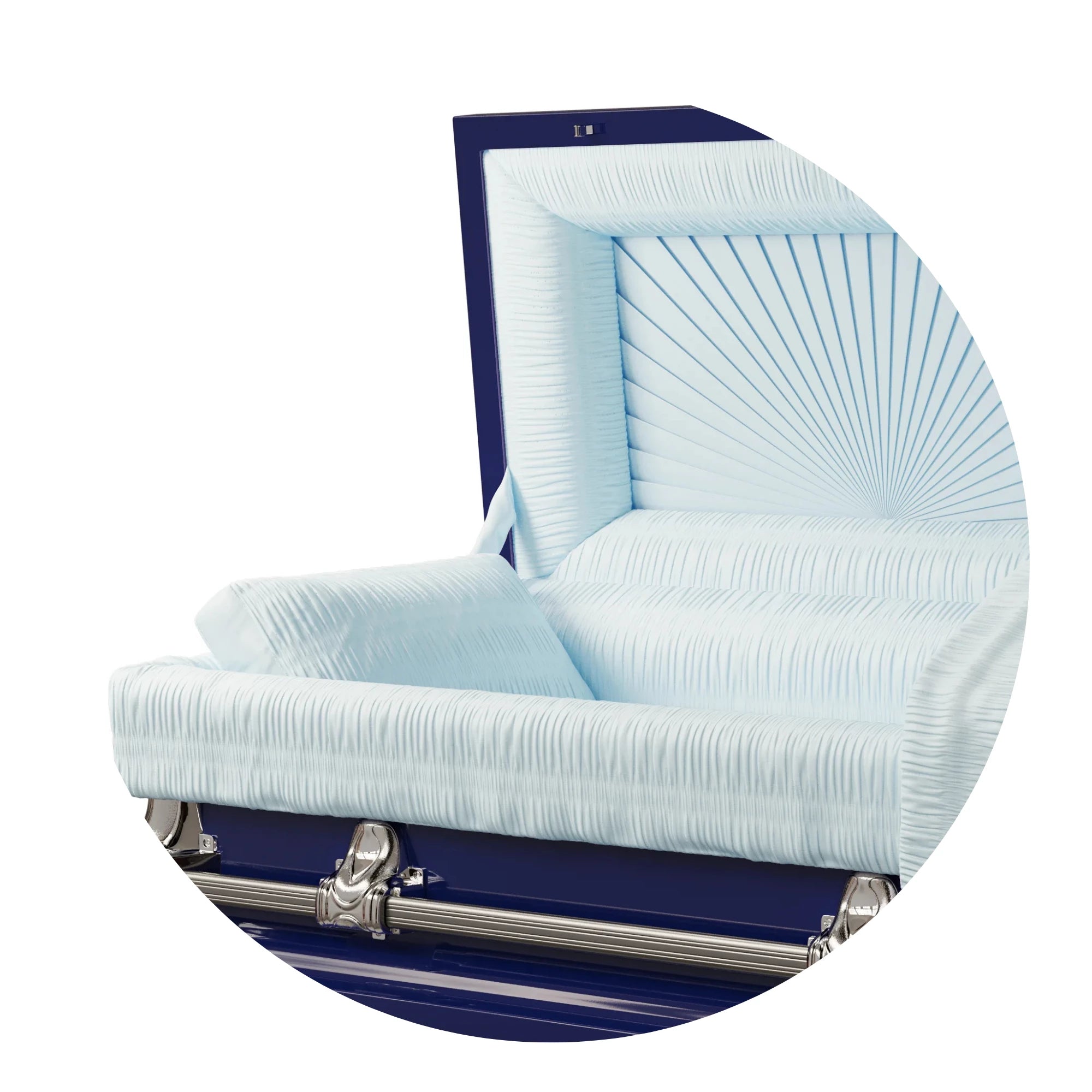 Orion Series | Dark Blue Casket with Light Blue Interior