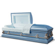 Load image into Gallery viewer, Orion Series | Light Blue Steel Casket with Light Blue Interior
