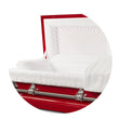 Load image into Gallery viewer, Orion Series | Red Steel Casket with White Interior

