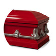 Load image into Gallery viewer, Orion Series | Red Steel Casket with White Interior
