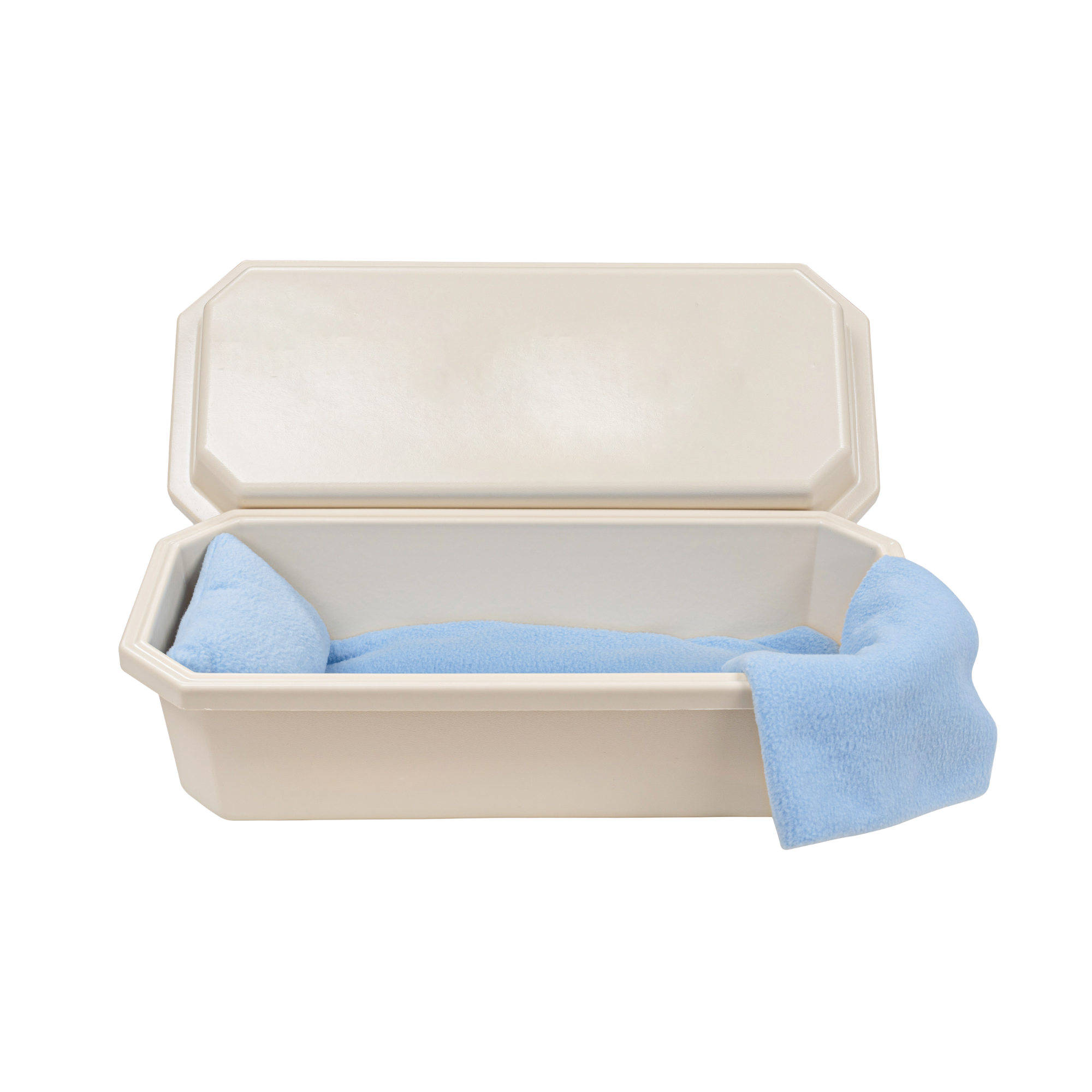 Standard Pet Casket | Almond With Blue