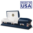 Load image into Gallery viewer, Military Premier | Coast Guard Dark Blue Steel Casket with White Interior
