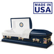 Load image into Gallery viewer, Military Premier | Navy Dark Blue Steel Casket with White Interior
