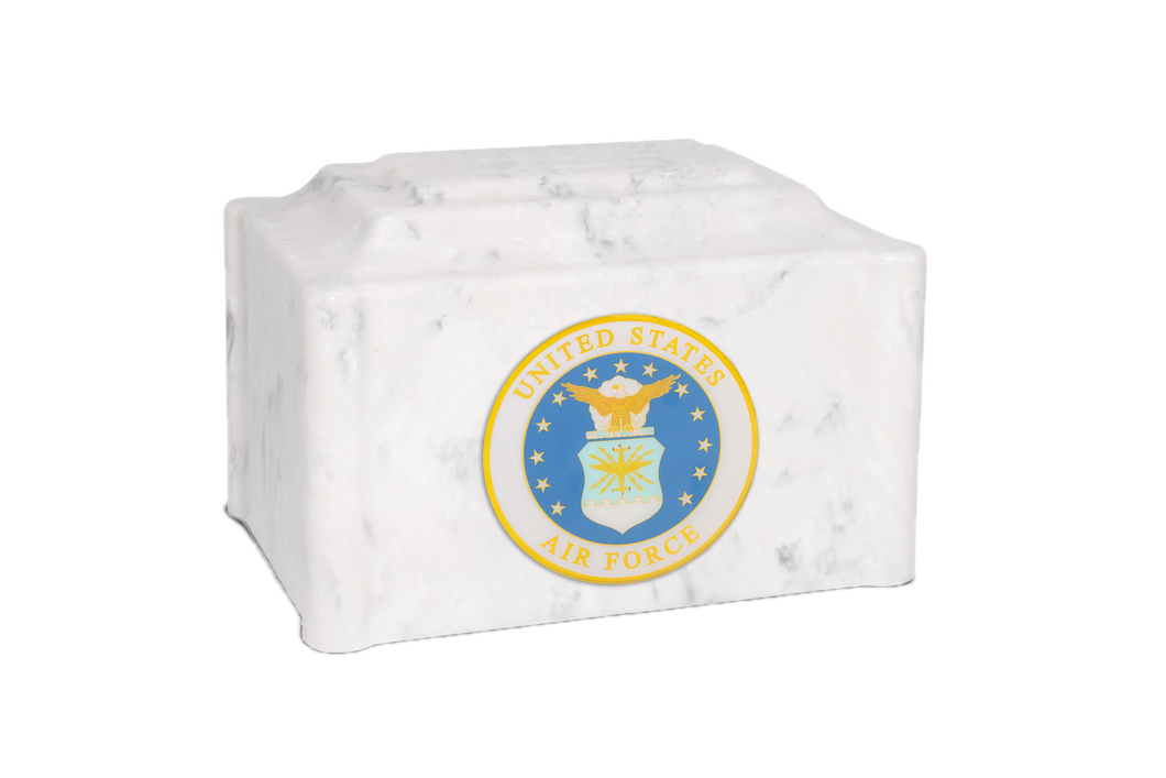 White Military Marble Cremation Urn | US Air Force
