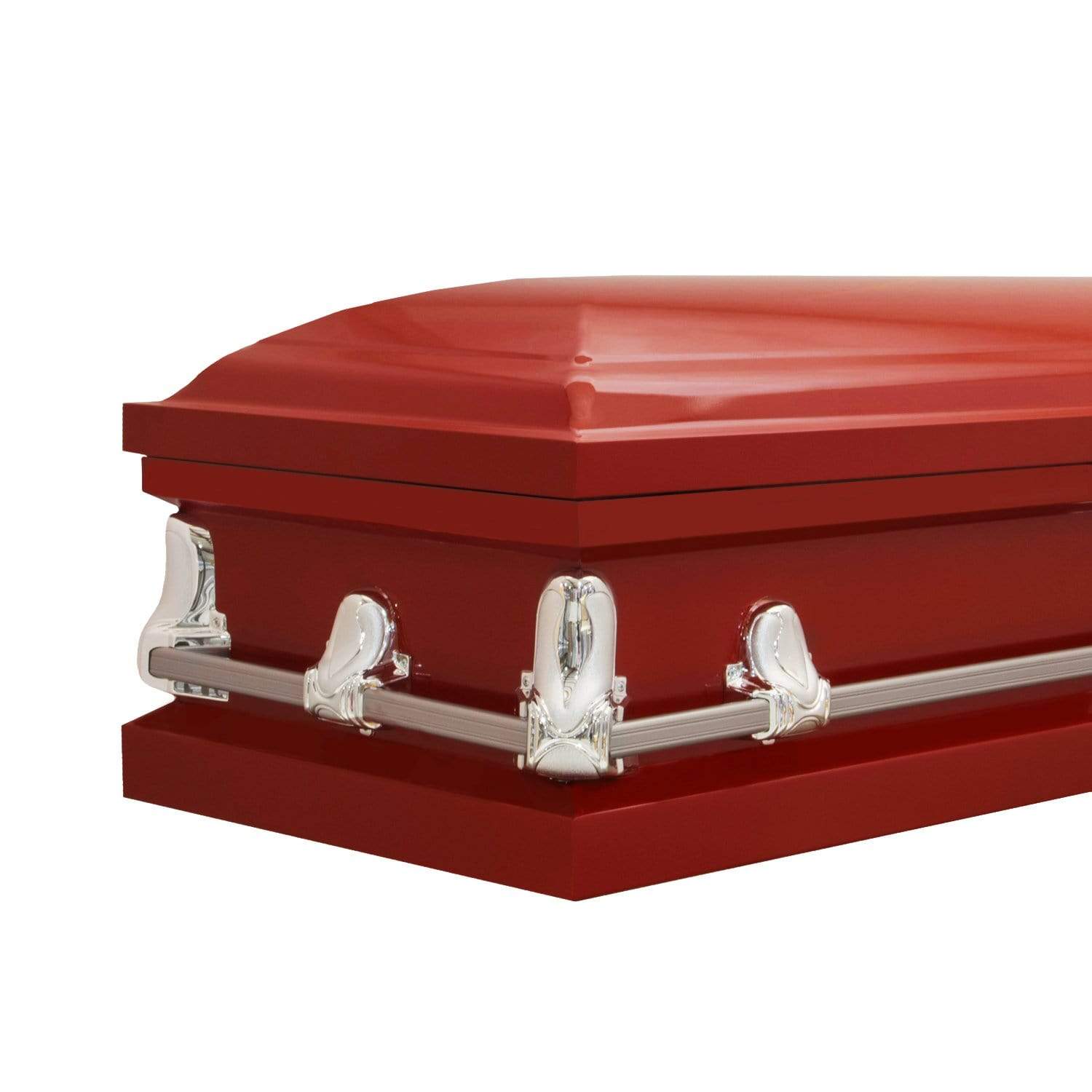 Orion Series | Red Steel Casket with White Interior