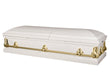 Load image into Gallery viewer, Orion Series | White and Gold Steel Casket with White Interior
