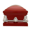 Load image into Gallery viewer, Orion Series | Red Steel Casket with White Interior
