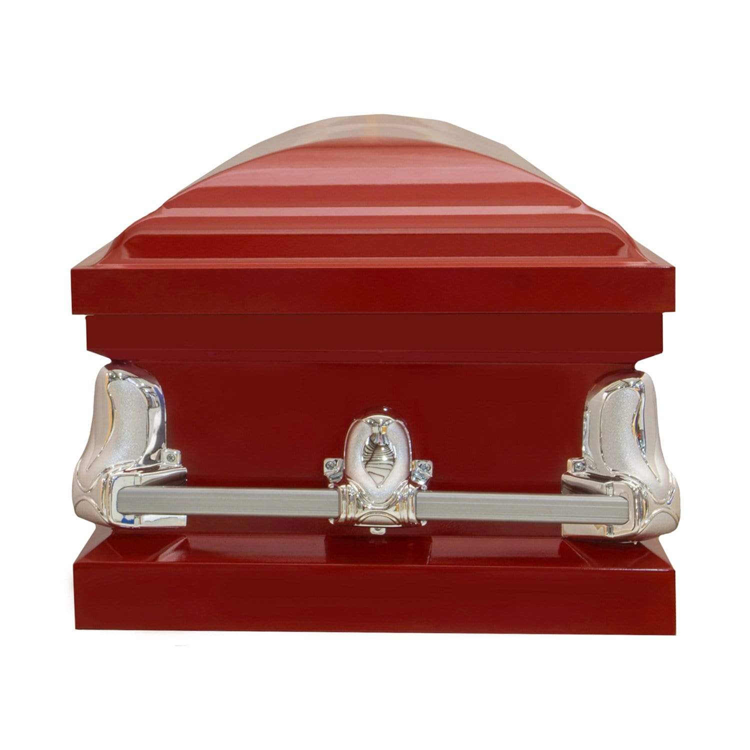 Orion Series | Red Steel Casket with White Interior