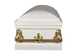 Load image into Gallery viewer, Orion Series | White and Gold Steel Casket with White Interior
