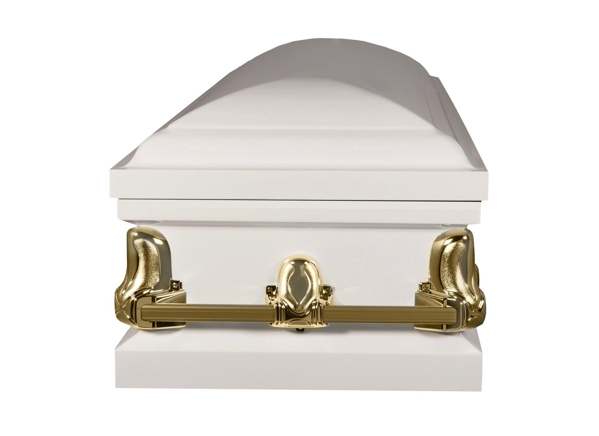Orion Series | White and Gold Steel Casket with White Interior