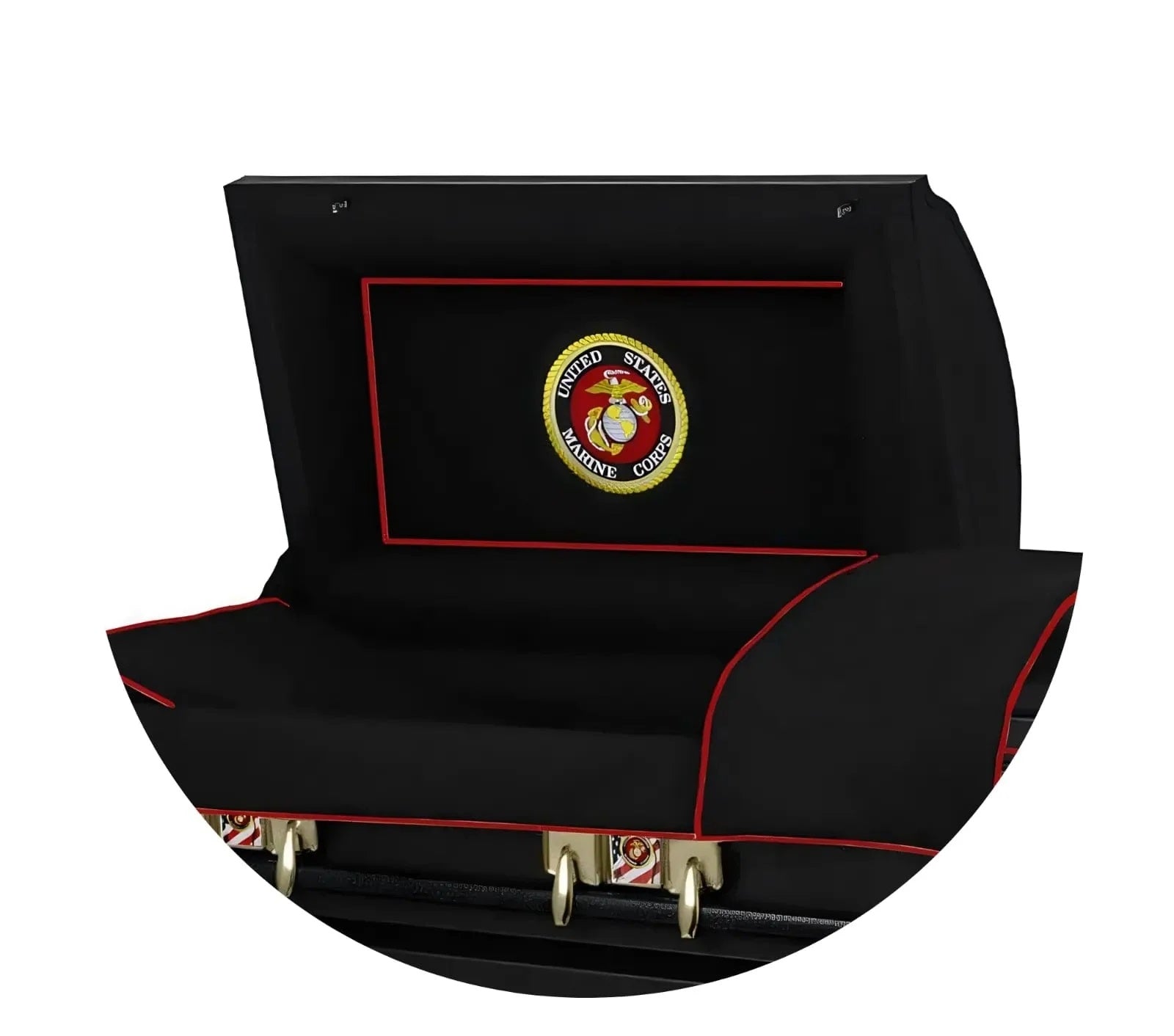 Military Select | Marines Black Steel Casket with Black Interior