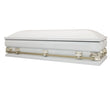 Load image into Gallery viewer, Atlas XL | White and Gold Steel Oversize Casket with White Interior
