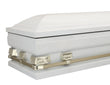 Load image into Gallery viewer, Atlas XL | White and Gold Steel Oversize Casket with White Interior
