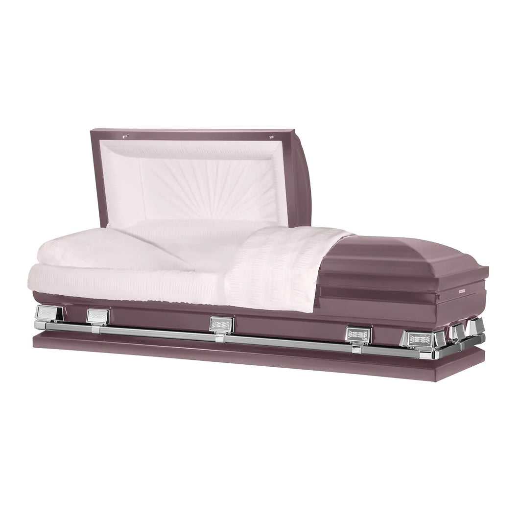 Atlas XL | Orchid Steel Oversize Casket with Pink Interior