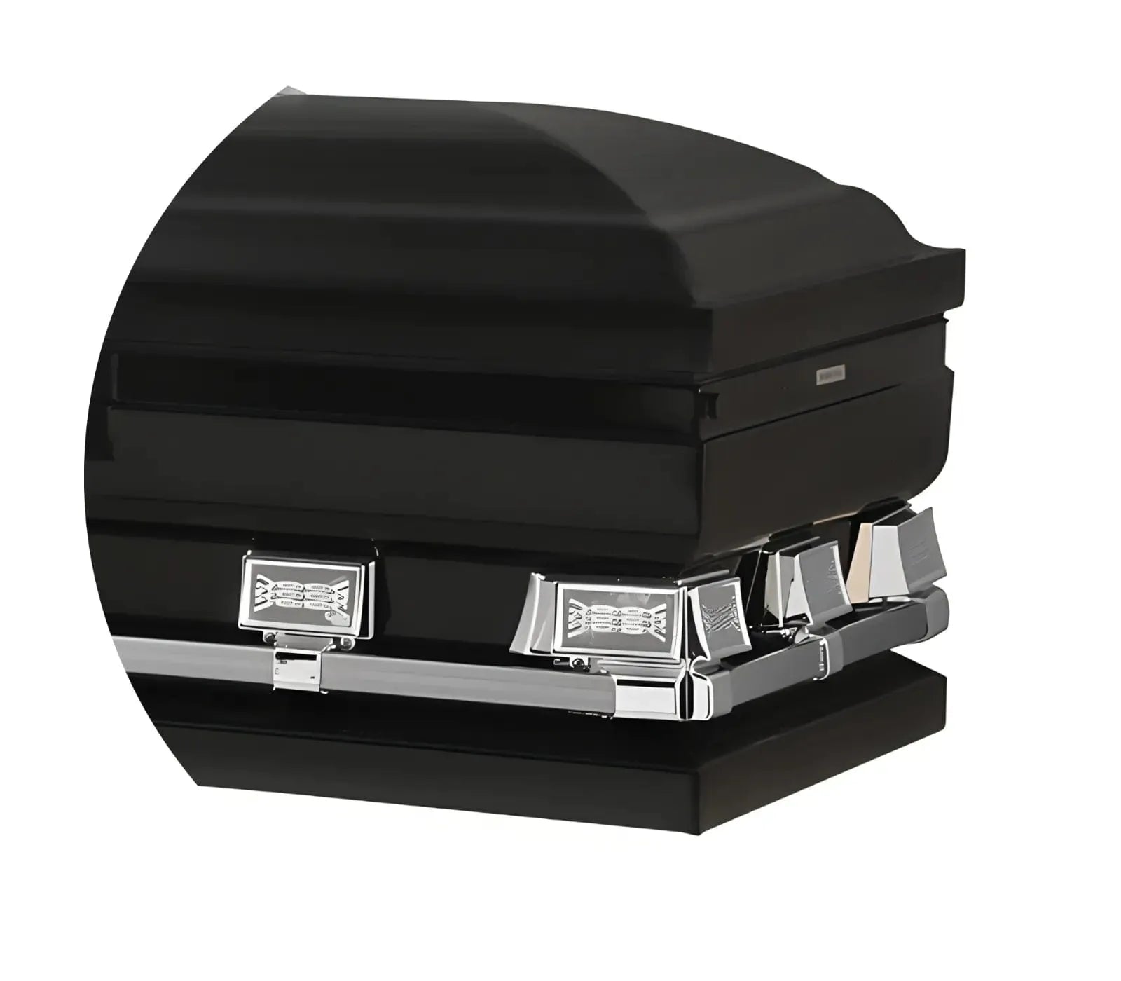 Atlas XL | Black Steel Oversize Casket with White Interior