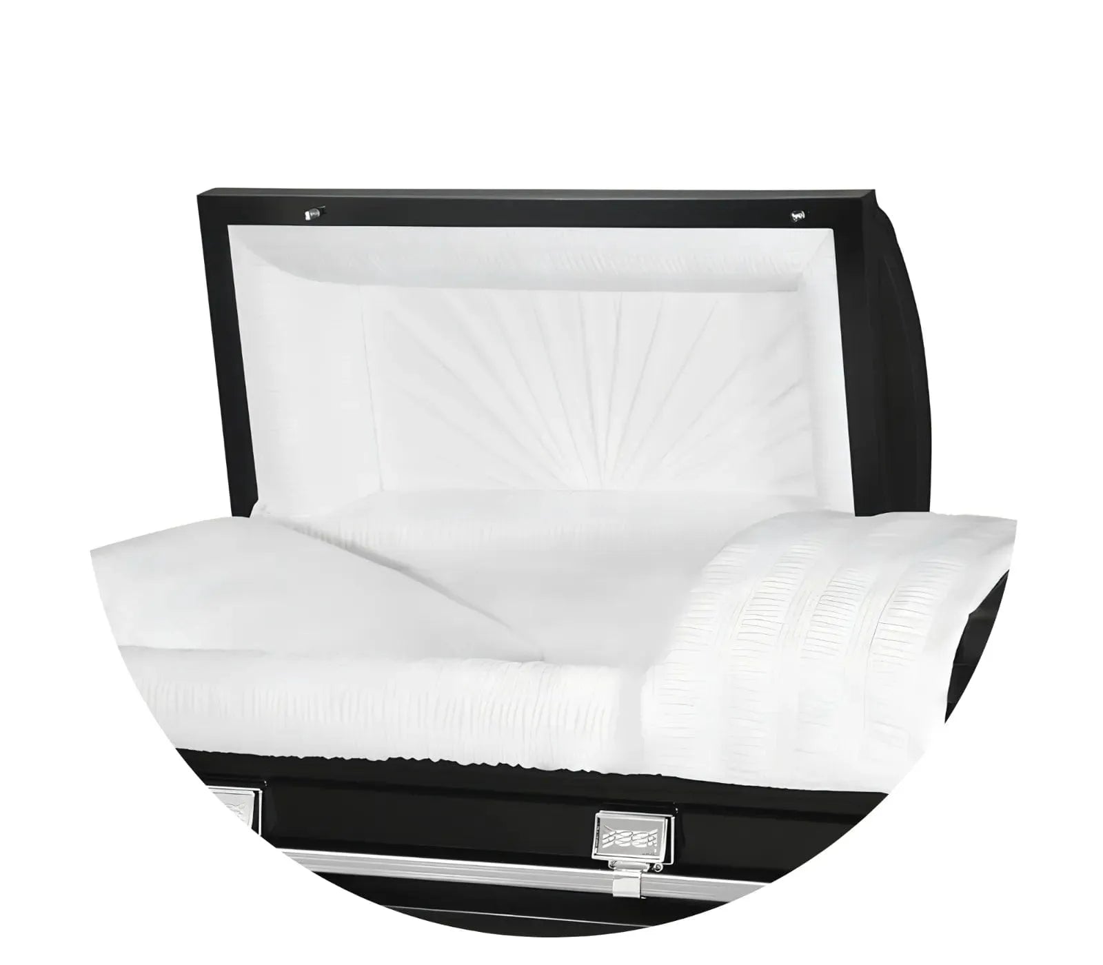 Atlas XL | Black Steel Oversize Casket with White Interior